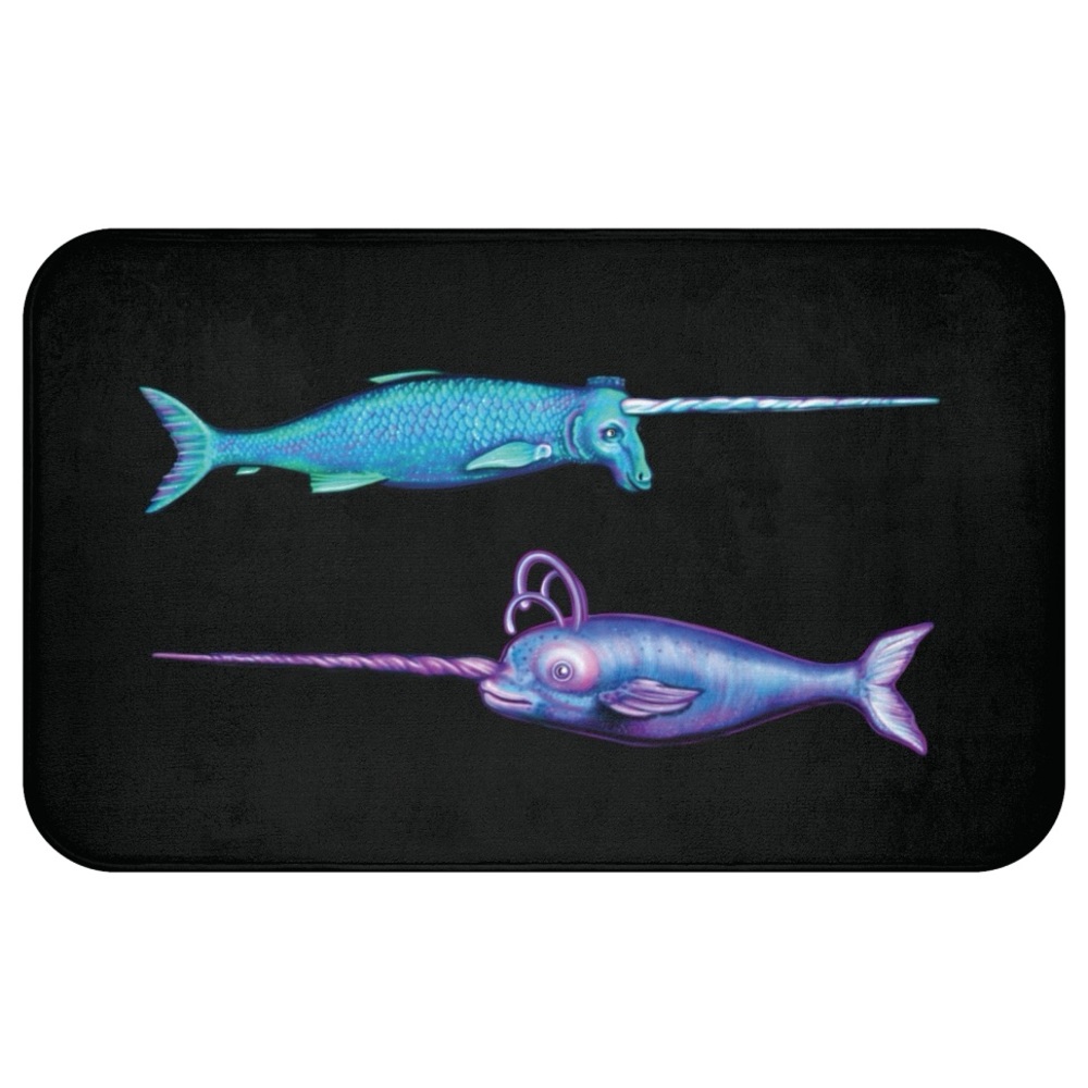 🧜Bath Mat Licorne de Mer Narwhal Unicorn of the Sea Mermaid Unicorn